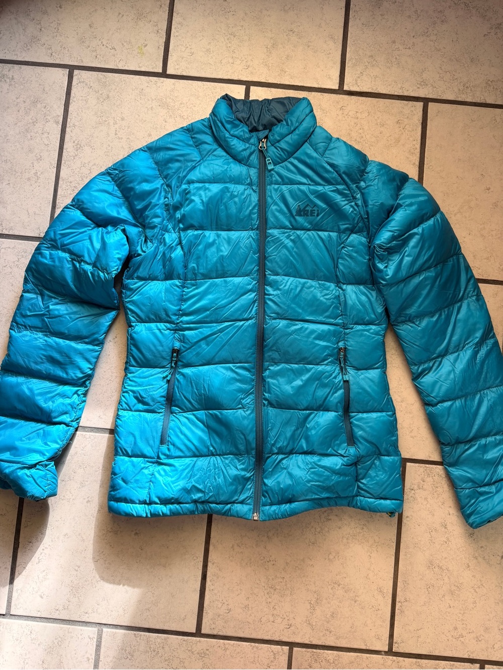 REI Women's Teal Quilted Packable Puffer Jacket